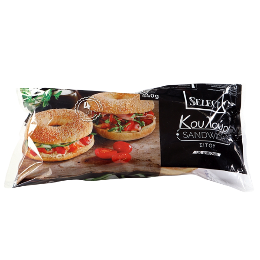 Select Κουλούρι Sandwich Σίτου με Σουσάμι 4τμχ