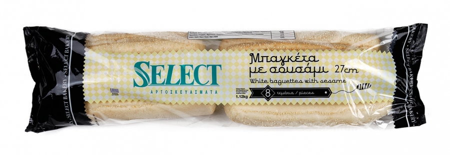 Select Baguettes Σίτου Σουσάμι 27cm/8τμχ
